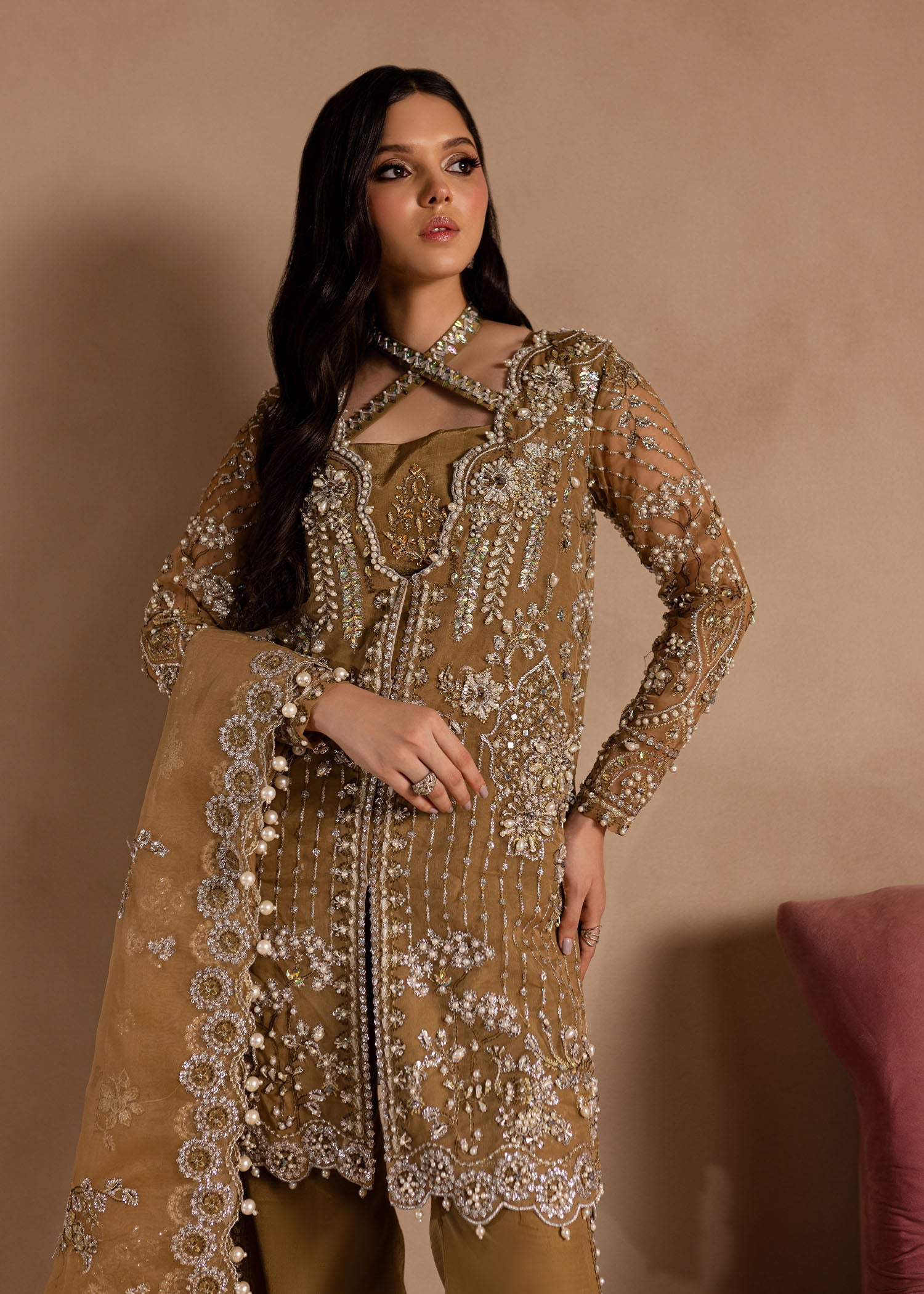 Maria Osama Khan | Lamhay Wedding Festive | Sabahat - Official Farasha - Agha Fabrics UK