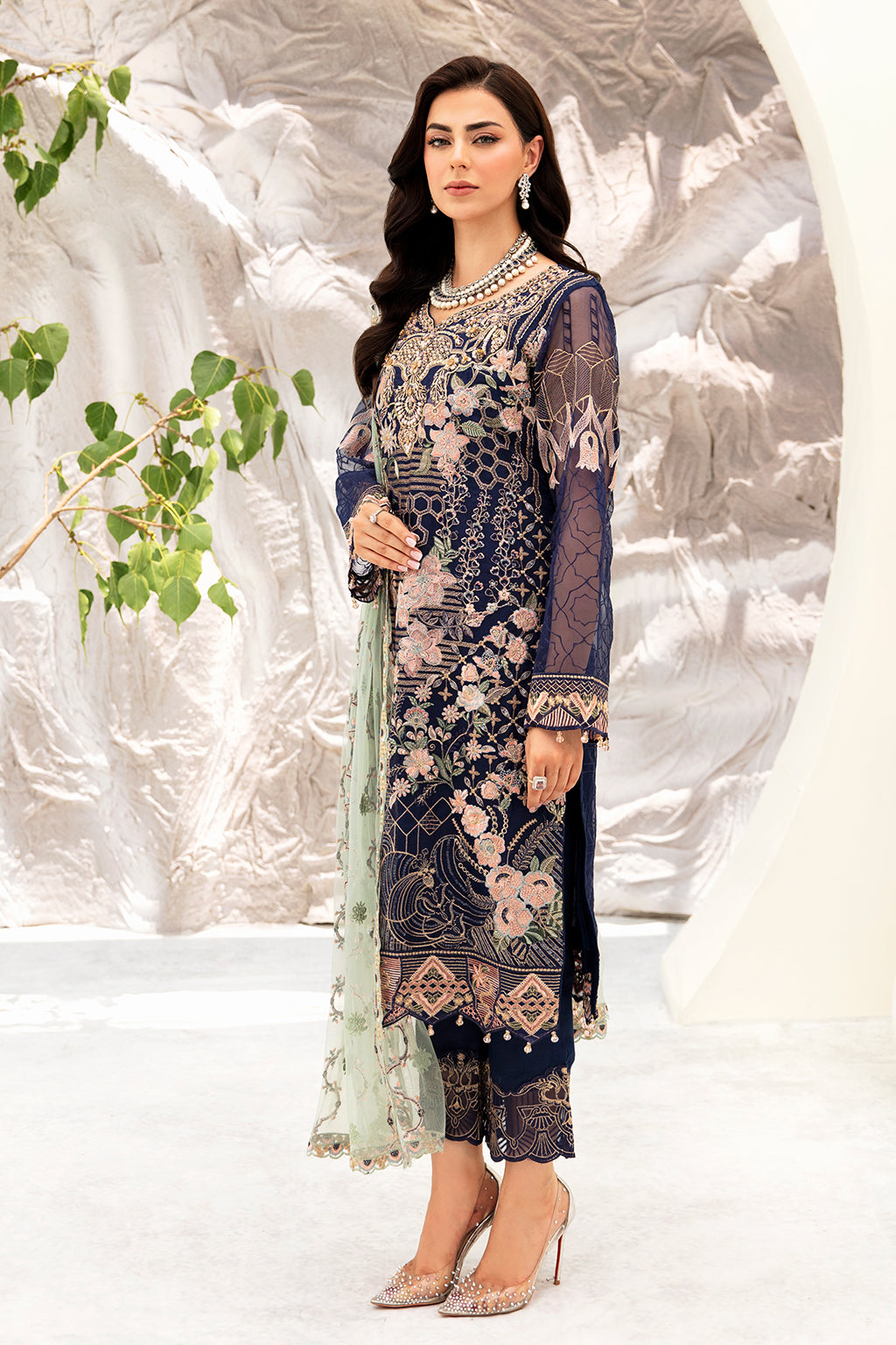 Ramsha | Minhal Organza Collection | M-902 - Official Ramsha - Agha Fabrics UK
