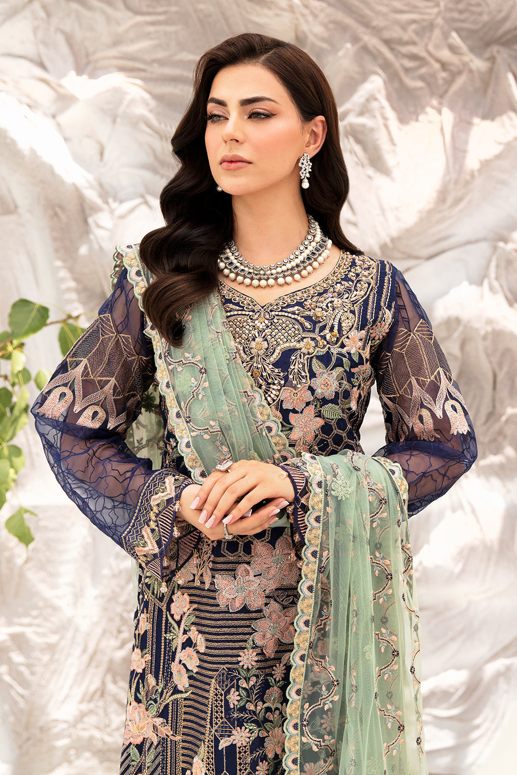 Ramsha | Minhal Organza Collection | M-902 - Official Ramsha - Agha Fabrics UK