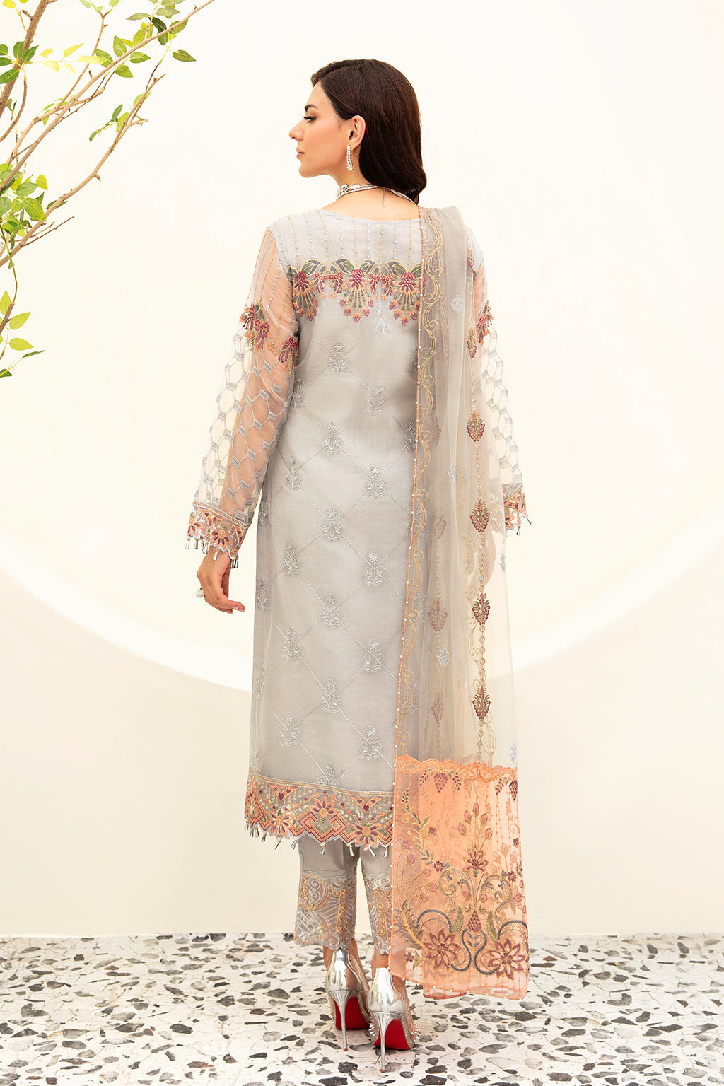 Ramsha | Minhal Organza Collection | M-909 - Official Ramsha - Agha Fabrics UK