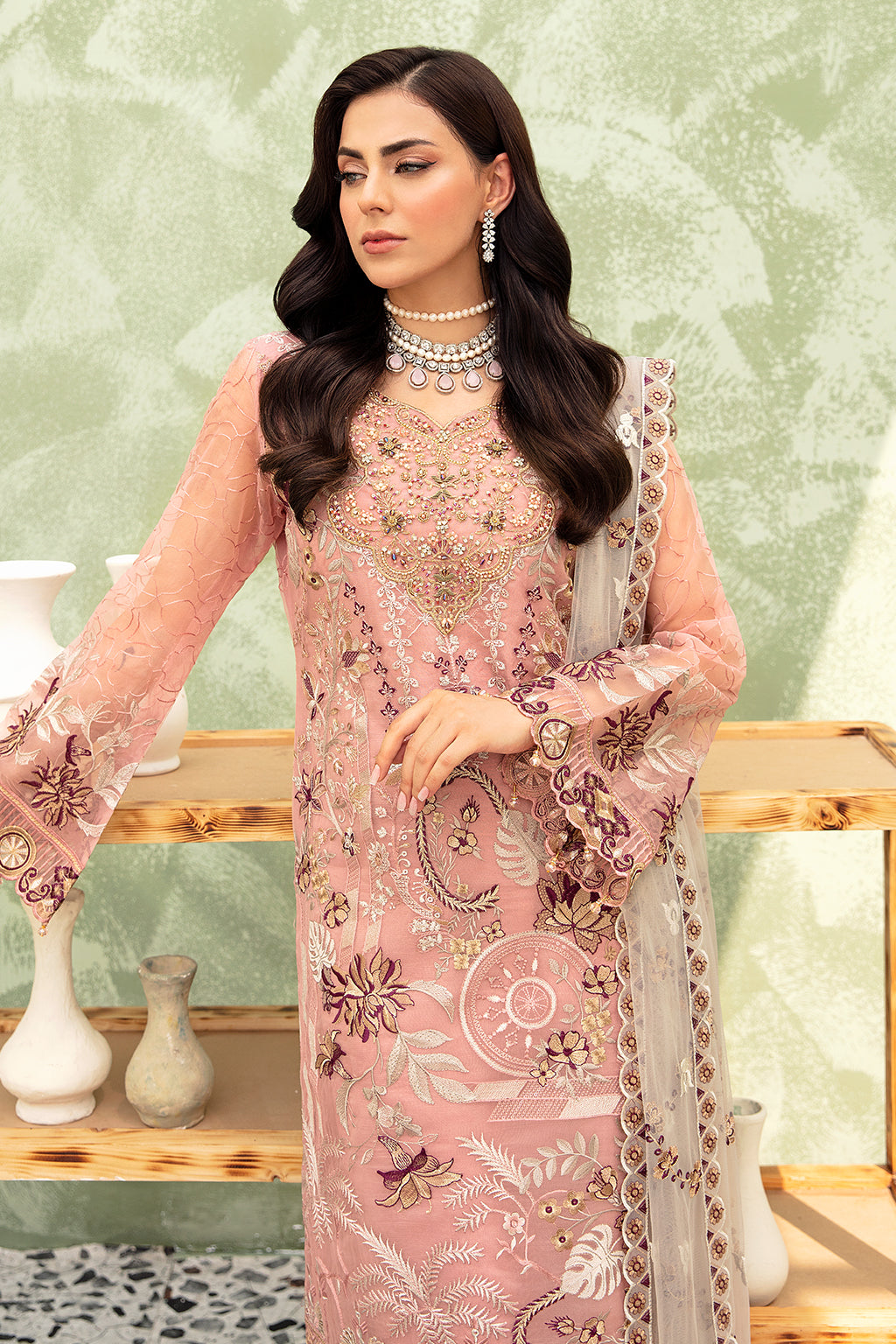 Ramsha | Minhal Organza Collection | M-903 - Official Ramsha - Agha Fabrics UK