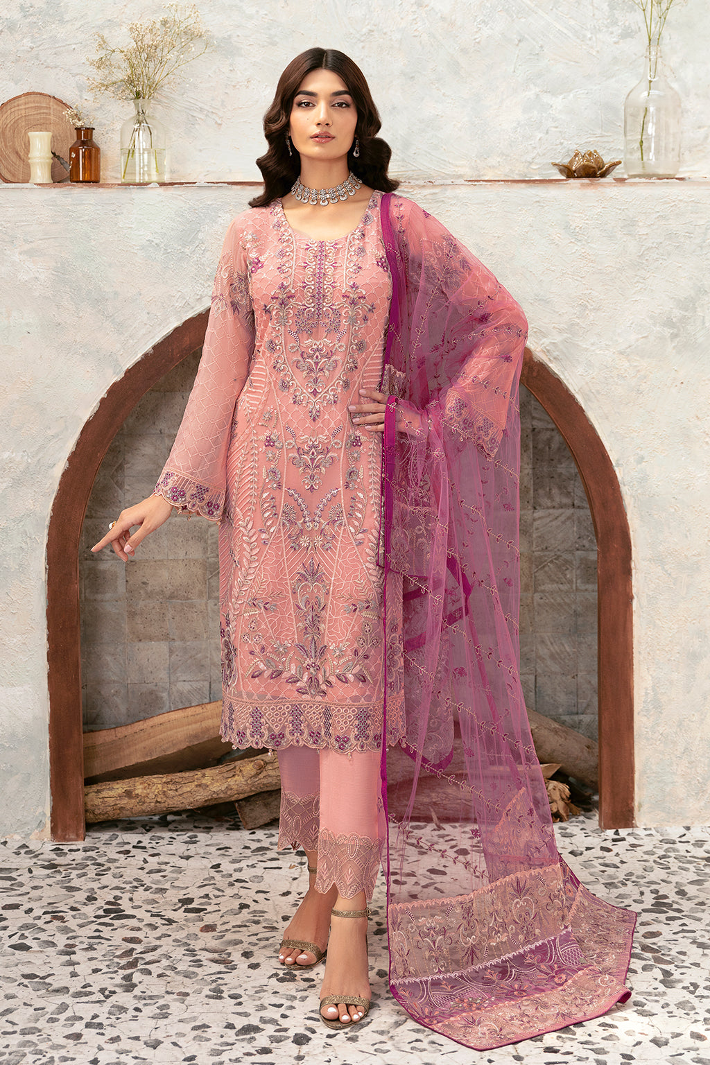 Ramsha | Rangoon Chiffon Collection 24 | D-1201 - Official Ramsha - Agha Fabrics UK