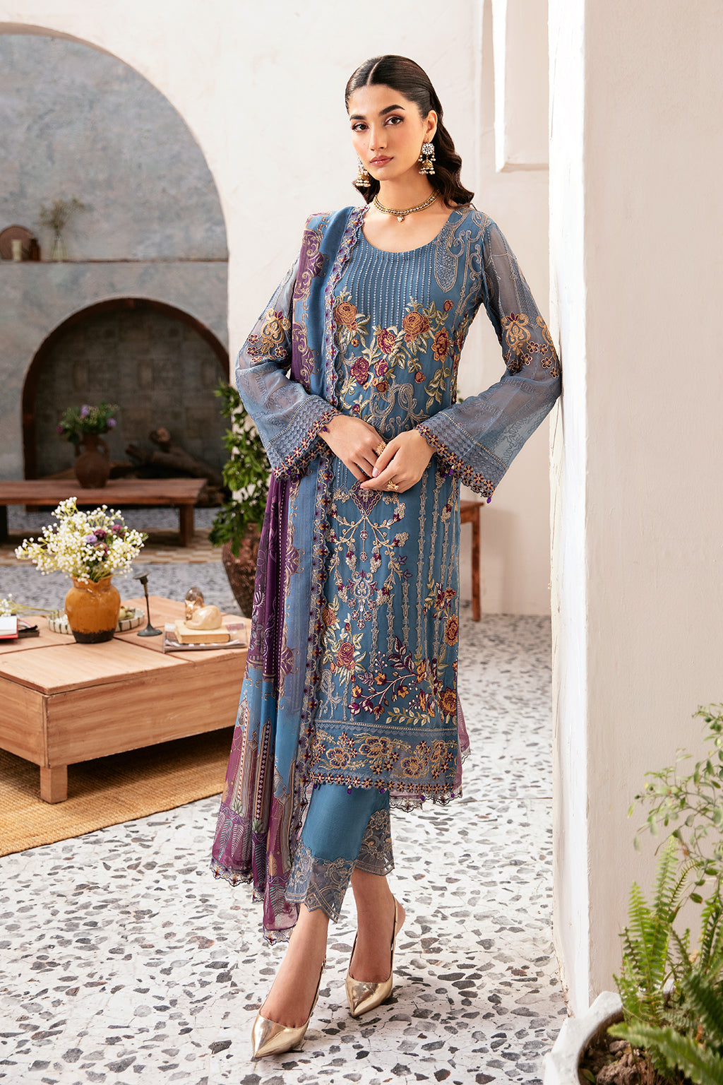 Ramsha | Rangoon Chiffon Collection 24 | D-1202 - Official Ramsha - Agha Fabrics UK