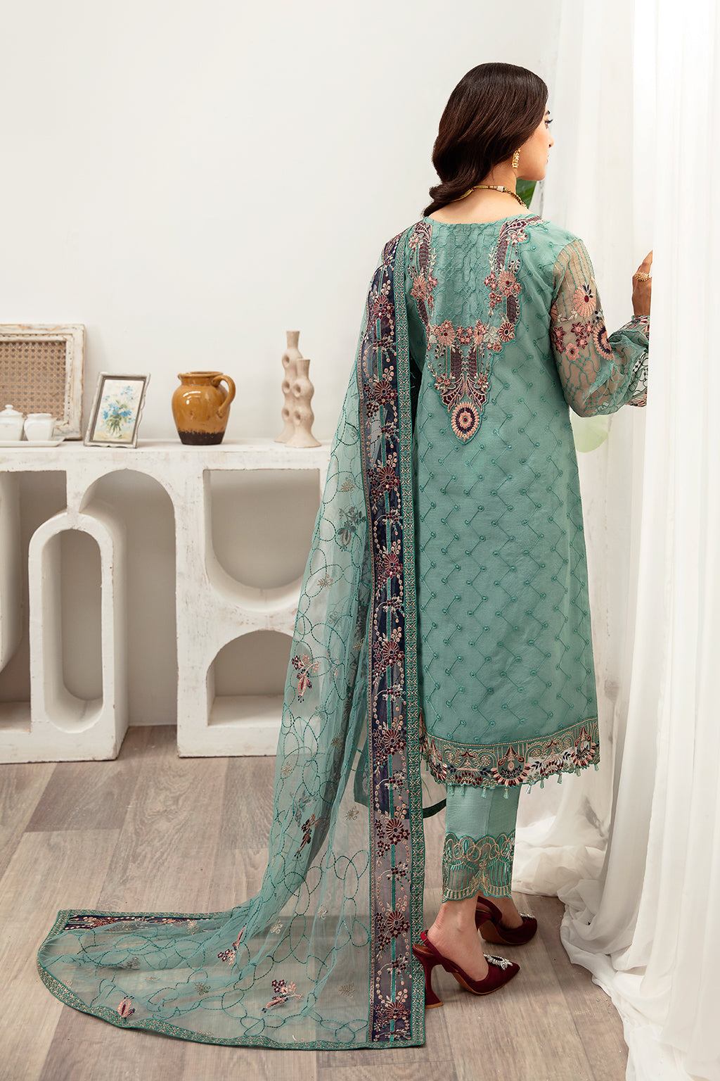 Ramsha | Minhal Organza Collection | M-1001 - Official Ramsha - Agha Fabrics UK