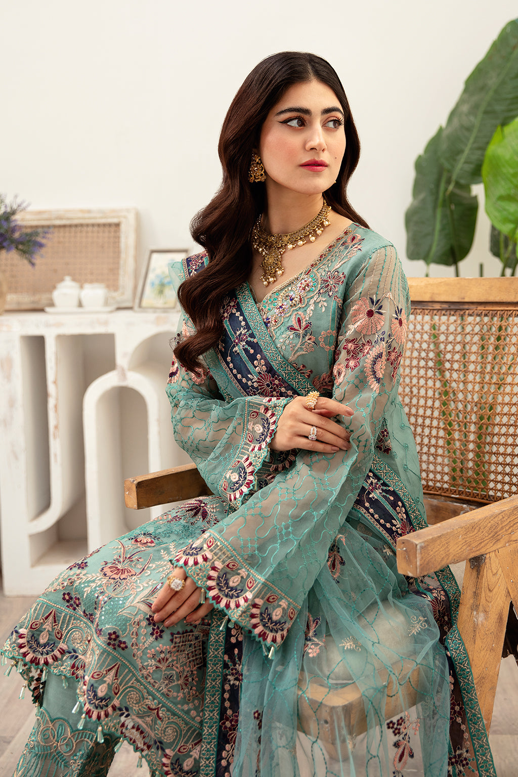 Ramsha | Minhal Organza Collection | M-1001 - Official Ramsha - Agha Fabrics UK