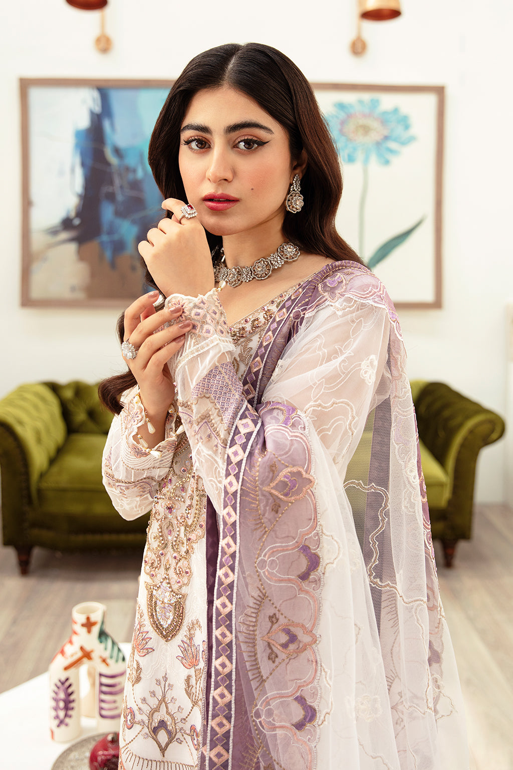 Ramsha | Minhal Organza Collection | M-1002 - Official Ramsha - Agha Fabrics UK
