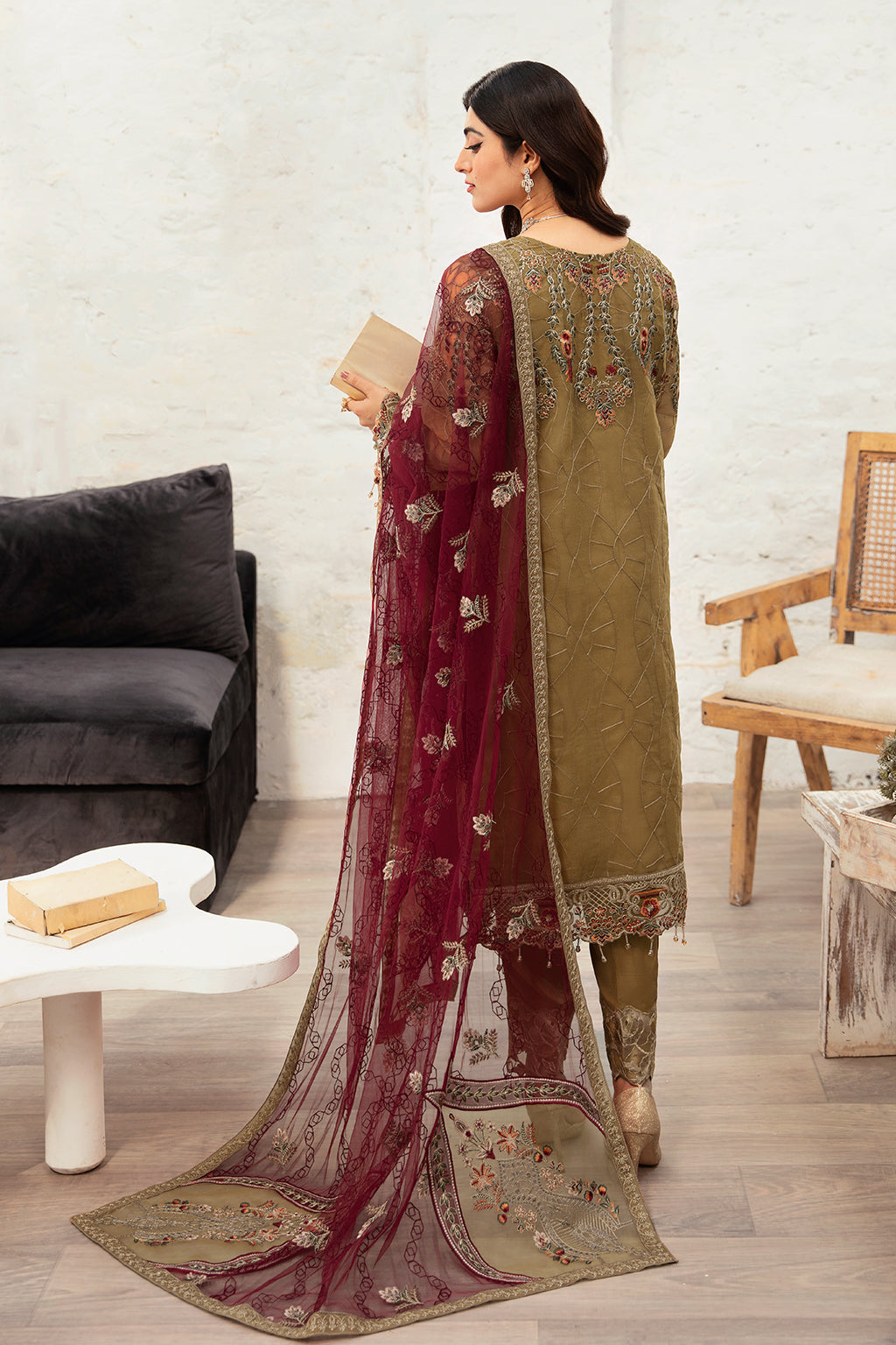 Ramsha | Minhal Organza Collection | M-1010 - Official Ramsha - Agha Fabrics UK