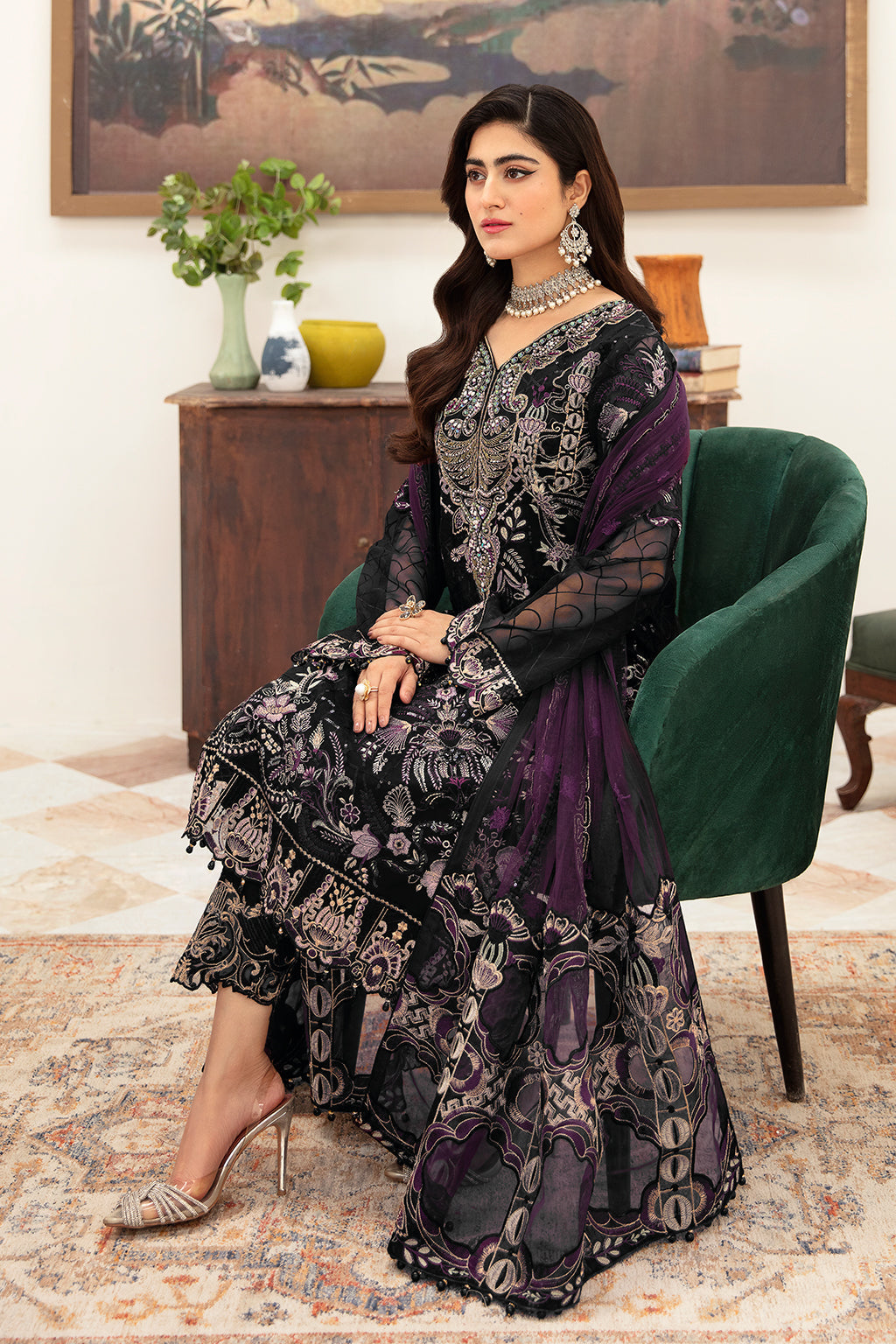 Ramsha | Minhal Organza Collection | M-1006 - Official Ramsha - Agha Fabrics UK