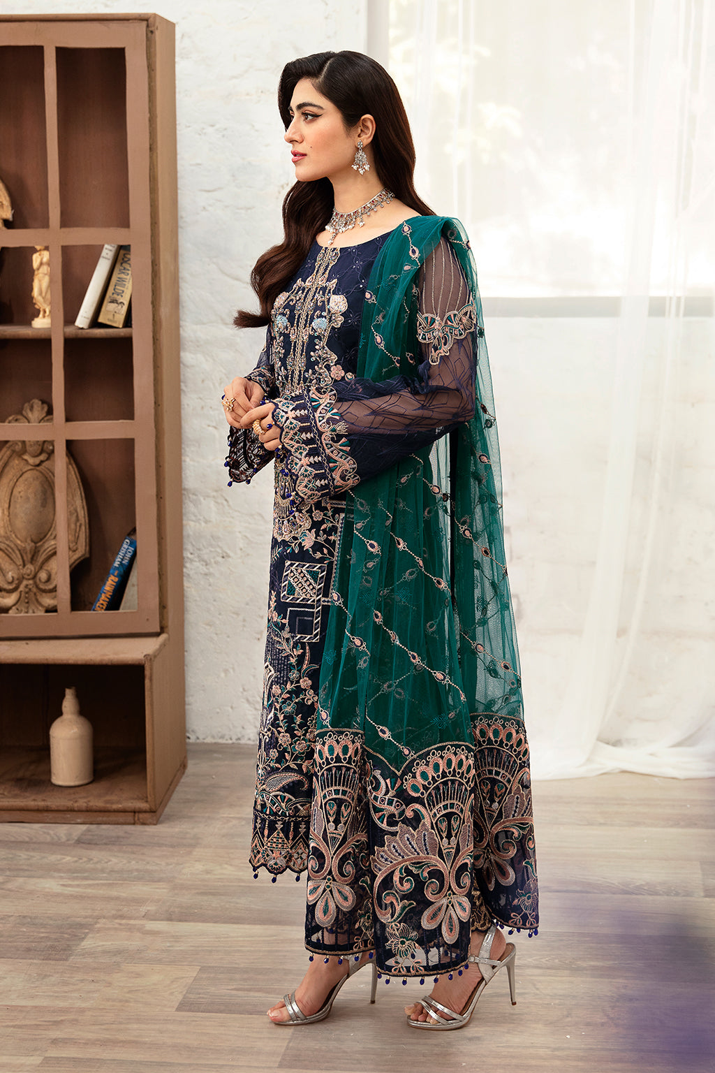 Ramsha | Minhal Organza Collection | M-1009 - Official Ramsha - Agha Fabrics UK