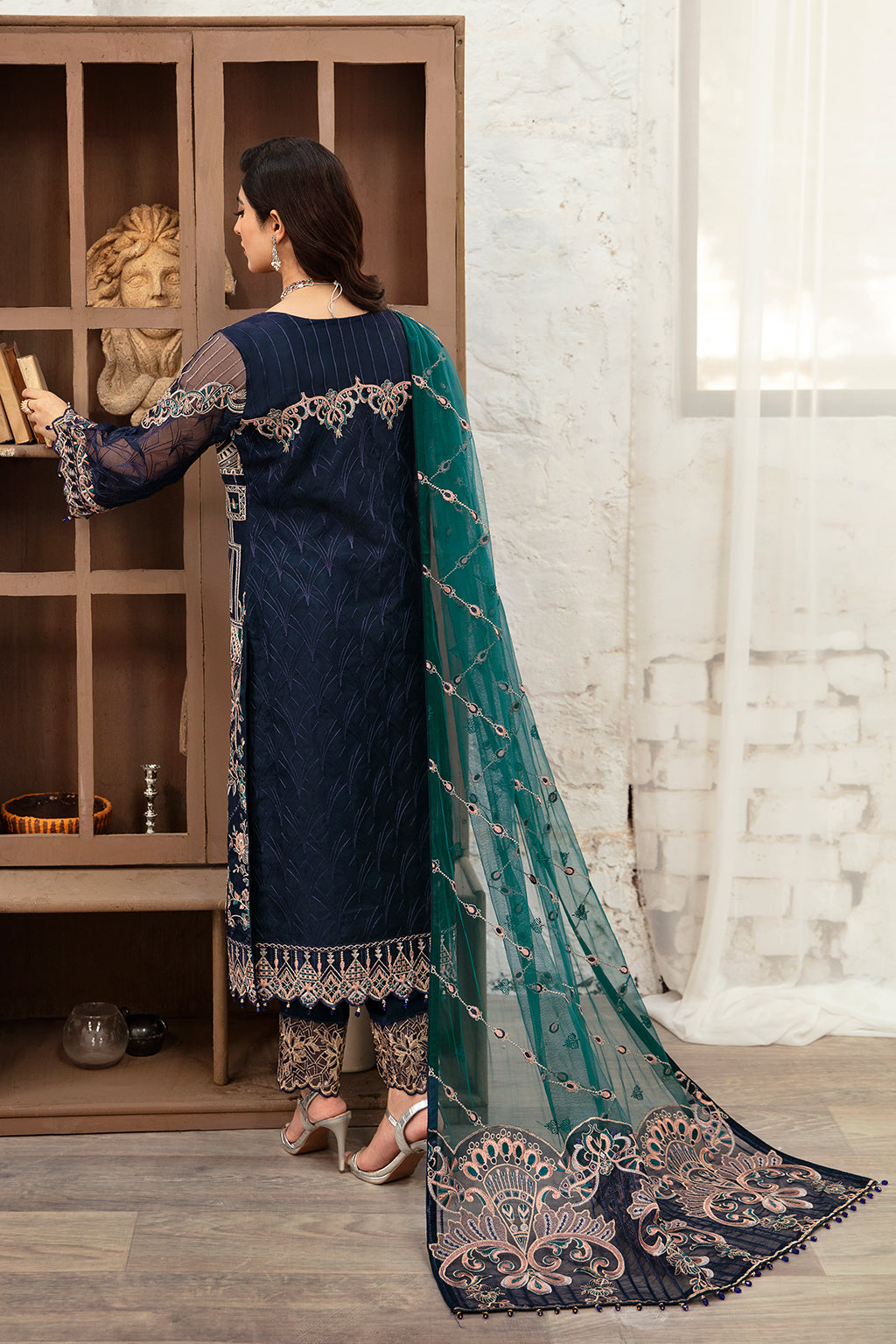 Ramsha | Minhal Organza Collection | M-1009 - Official Ramsha - Agha Fabrics UK