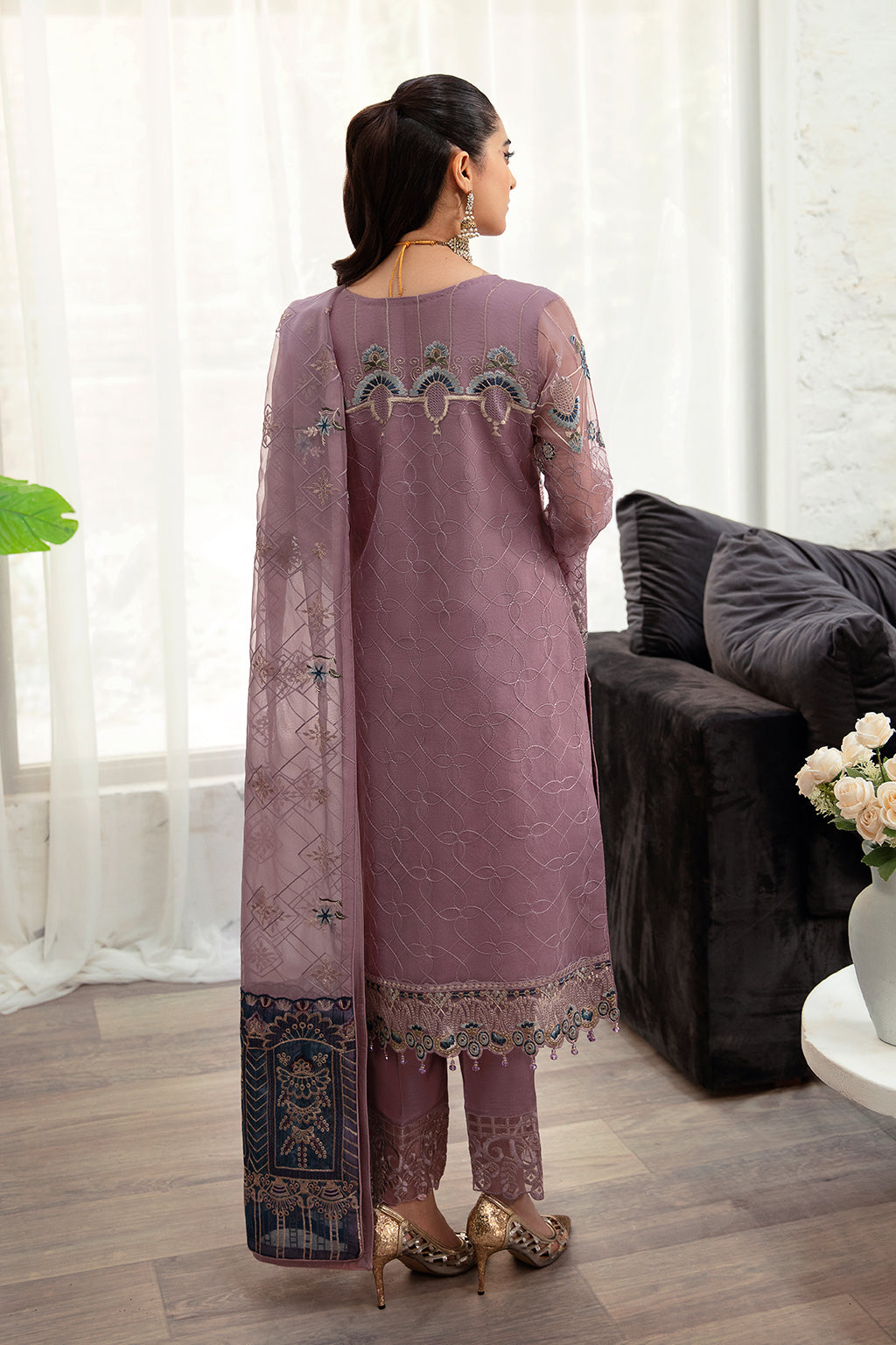 Ramsha | Minhal Organza Collection | M-1005 - Official Ramsha - Agha Fabrics UK