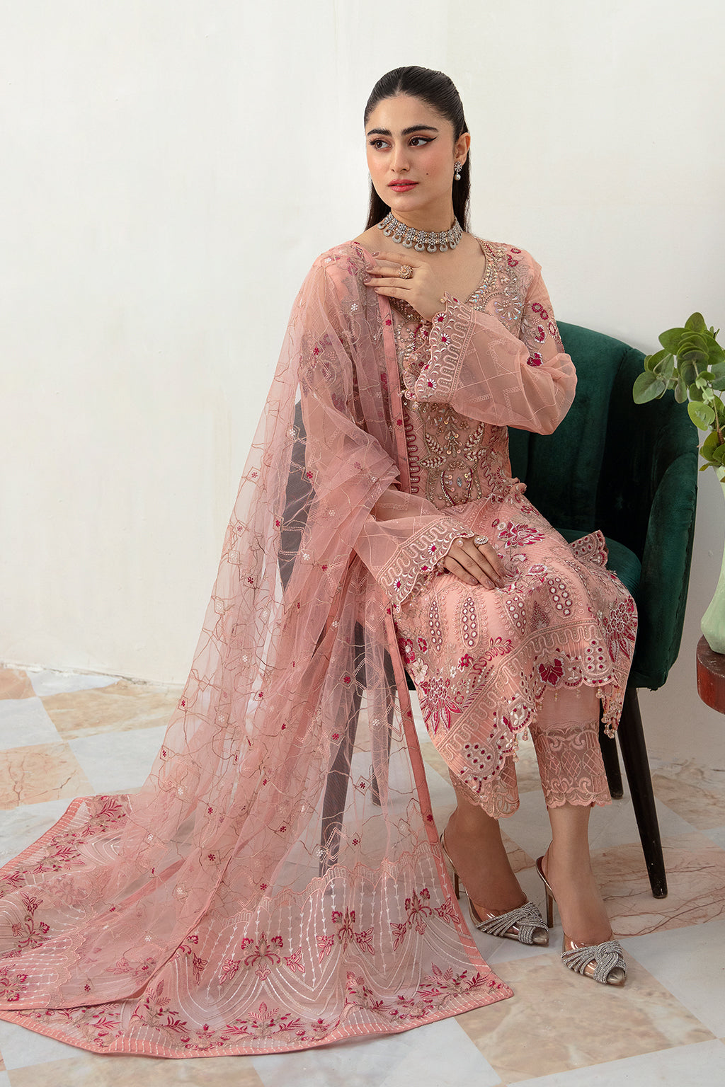 Ramsha | Minhal Organza Collection | M-1007 - Official Ramsha - Agha Fabrics UK