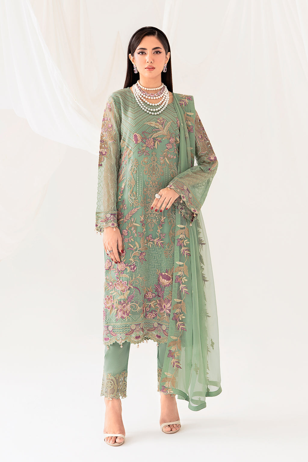 Ramsha | Rangoon Chiffon Collection 24 | D-1003 - Official Ramsha - Agha Fabrics UK