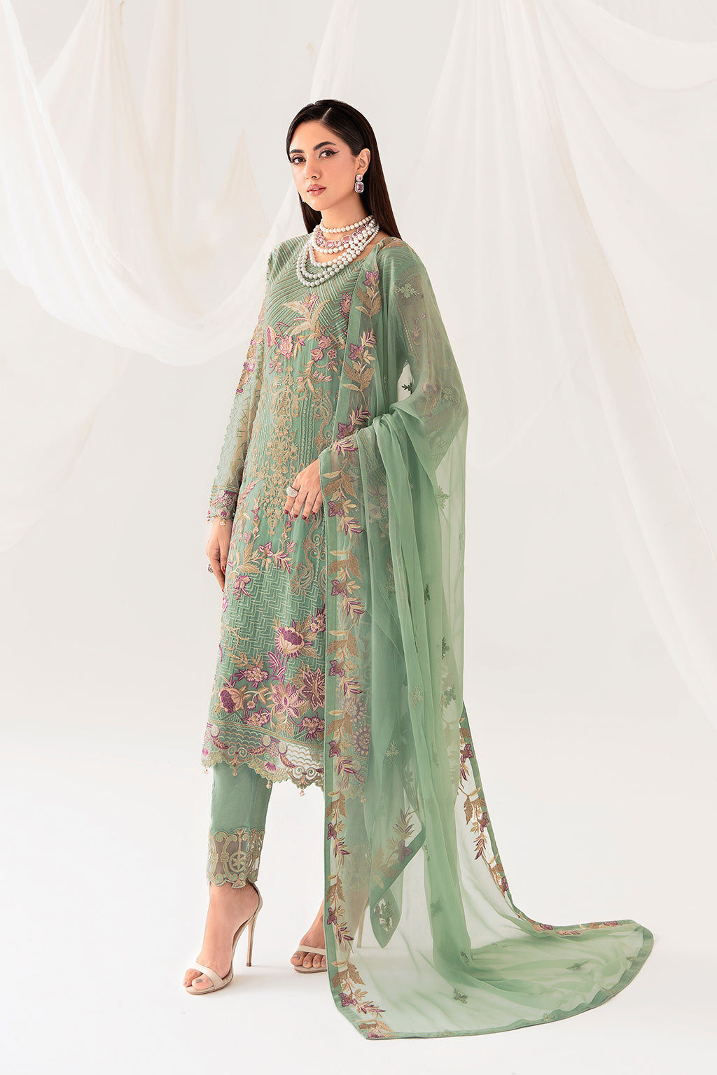 Ramsha | Rangoon Chiffon Collection 24 | D-1003 - Official Ramsha - Agha Fabrics UK