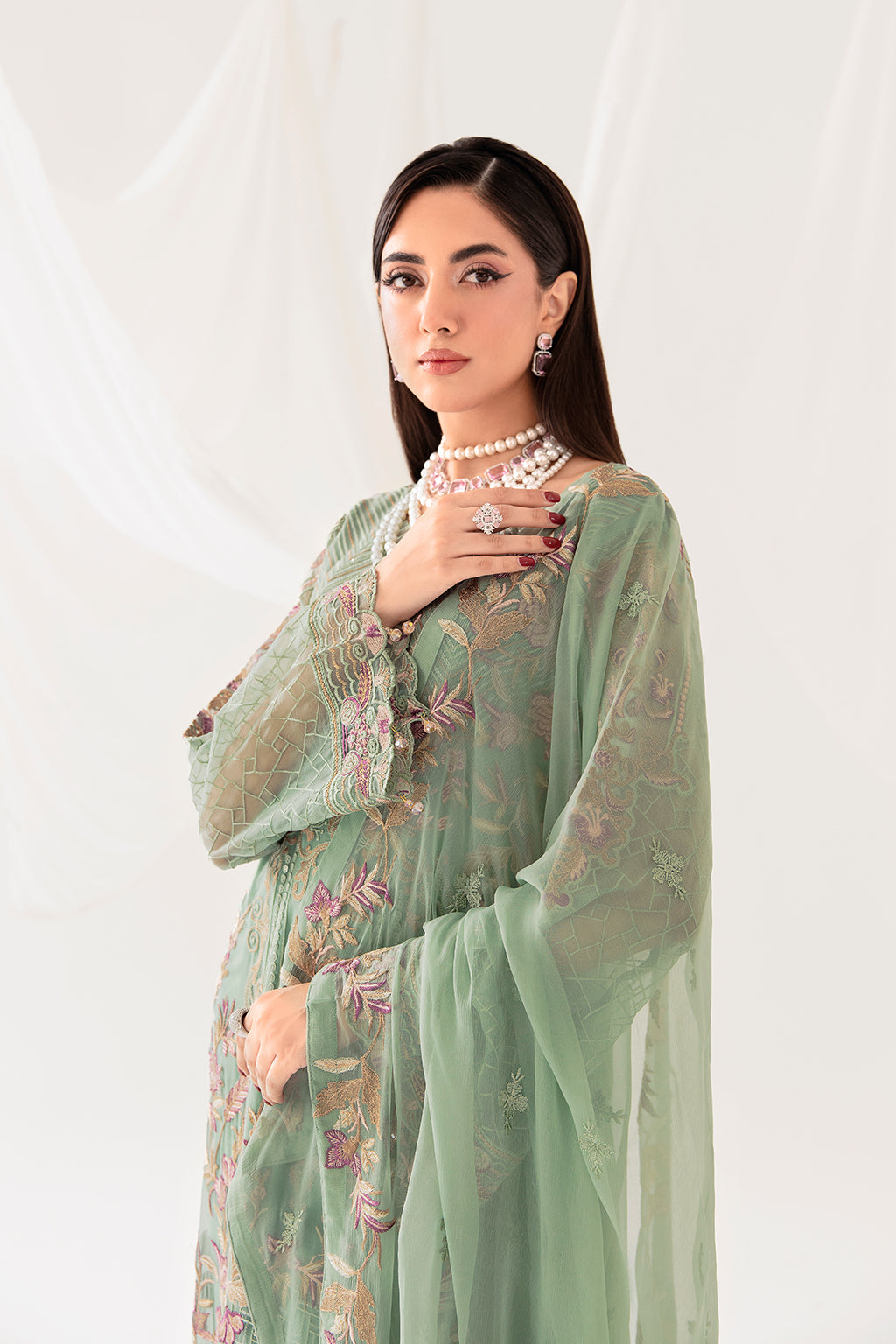 Ramsha | Rangoon Chiffon Collection 24 | D-1003 - Official Ramsha - Agha Fabrics UK