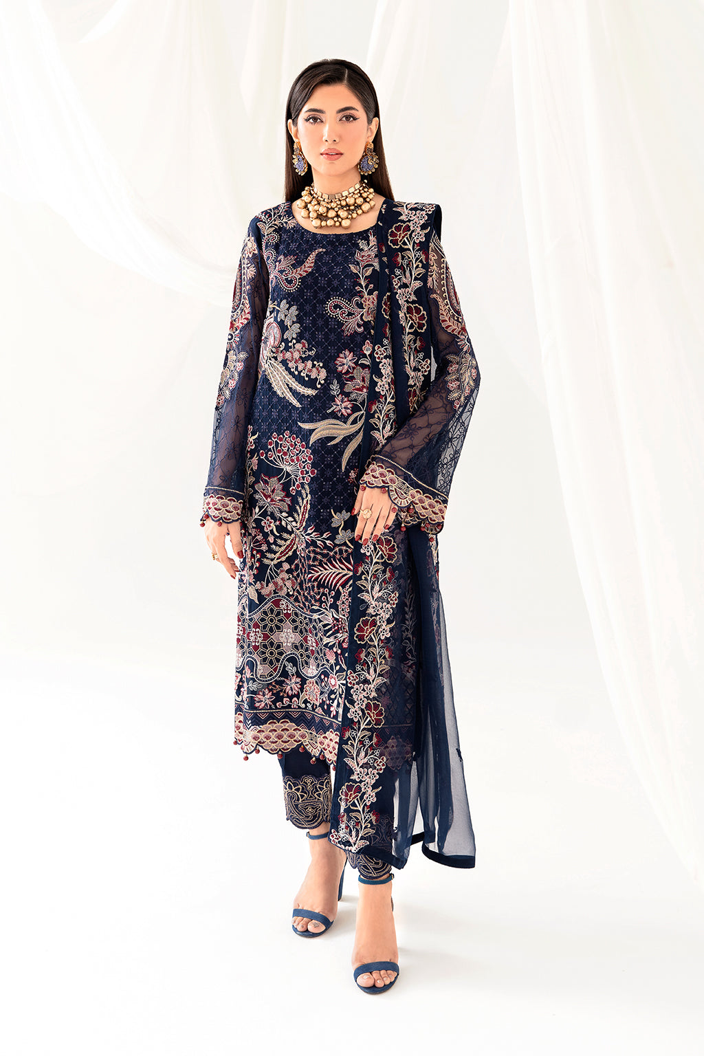 Ramsha | Rangoon Chiffon Collection 24 | D-1011 - Official Ramsha - Agha Fabrics UK