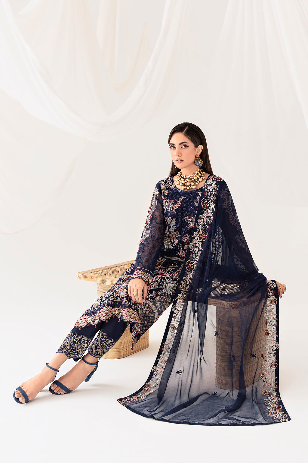Ramsha | Rangoon Chiffon Collection 24 | D-1011 - Official Ramsha - Agha Fabrics UK