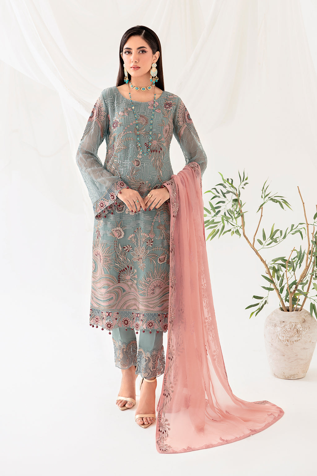 Ramsha | Rangoon Chiffon Collection 24 | D-1010 - Official Ramsha - Agha Fabrics UK