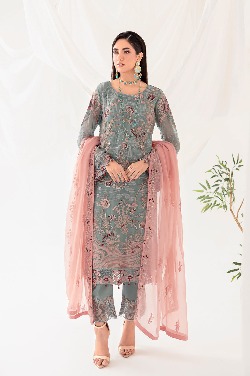 Ramsha | Rangoon Chiffon Collection 24 | D-1010 - Official Ramsha - Agha Fabrics UK