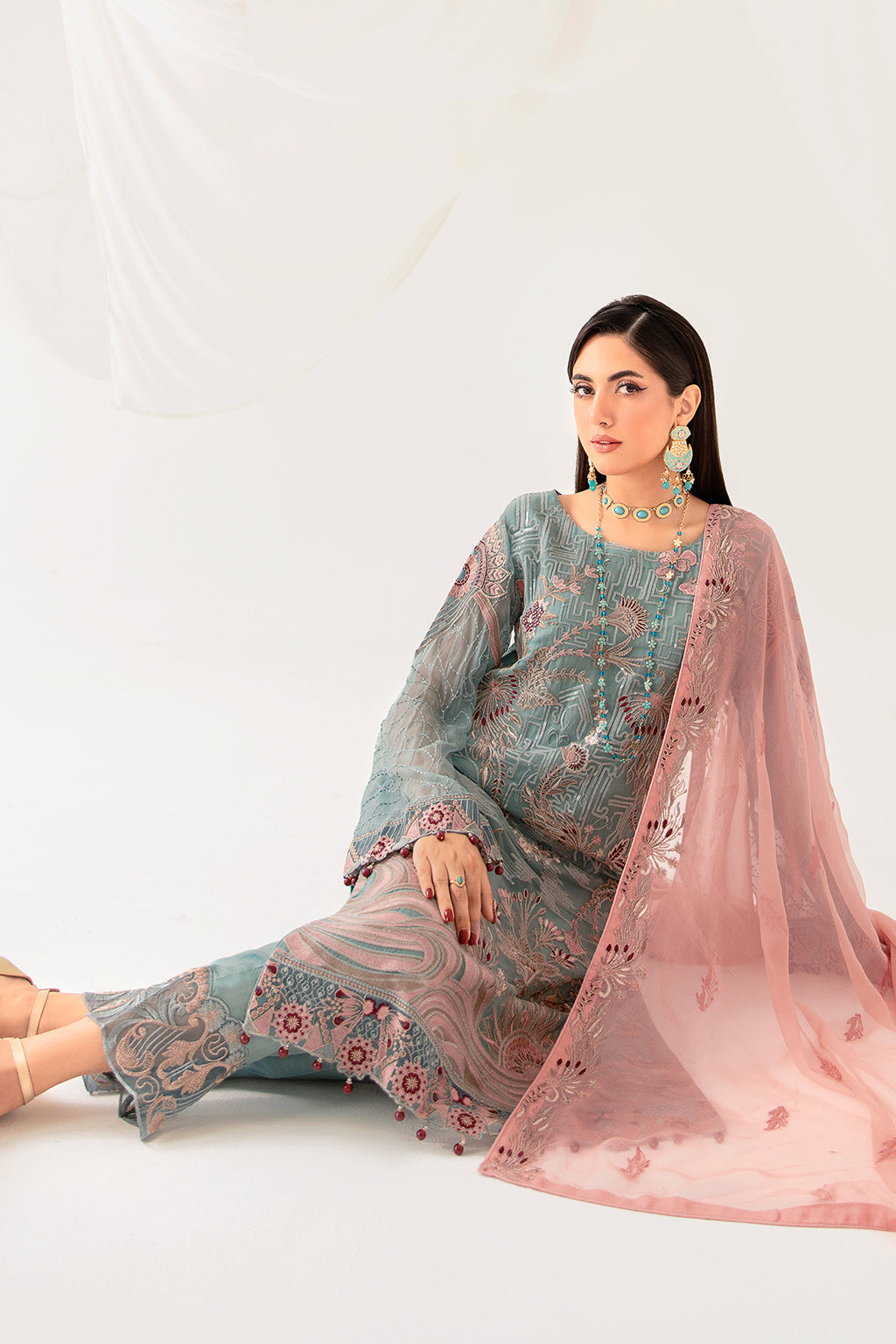 Ramsha | Rangoon Chiffon Collection 24 | D-1010 - Official Ramsha - Agha Fabrics UK