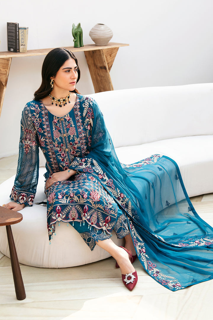 Ramsha | Chevron Chiffon Collection | A-811 - Official Ramsha - Agha Fabrics UK