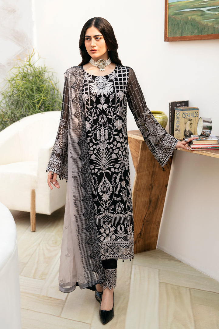 Ramsha | Chevron Chiffon Collection | A-807 - Official Ramsha - Agha Fabrics UK