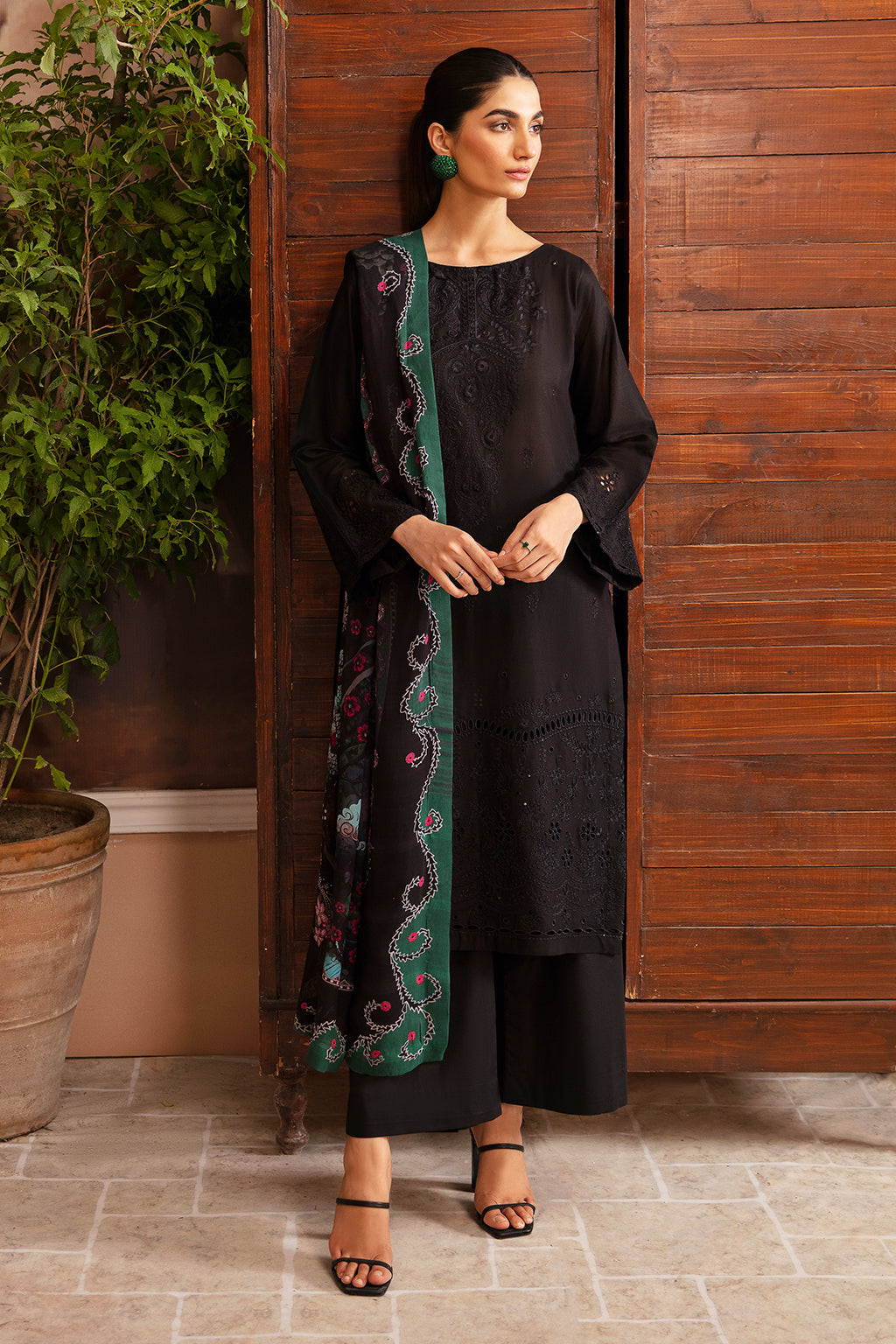 Afsanah | Essentials Lawn | BLACK ORCHID A-05 - Official Afsanah - Agha Fabrics UK