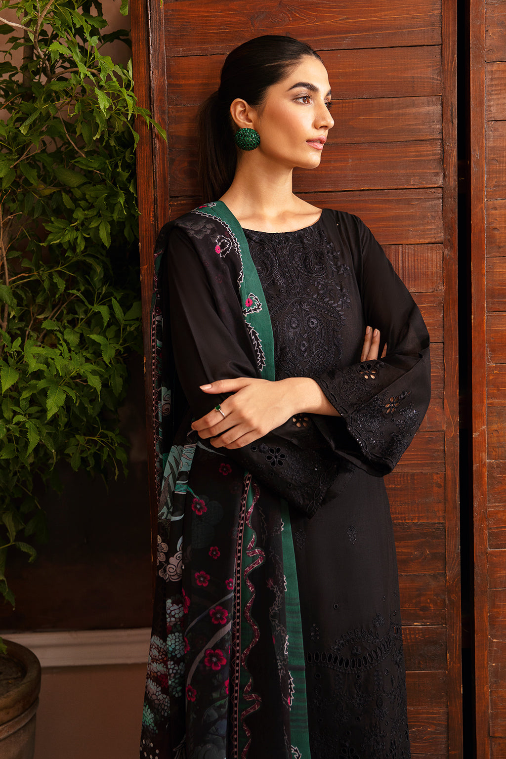 Afsanah | Essentials Lawn | BLACK ORCHID A-05 - Official Afsanah - Agha Fabrics UK