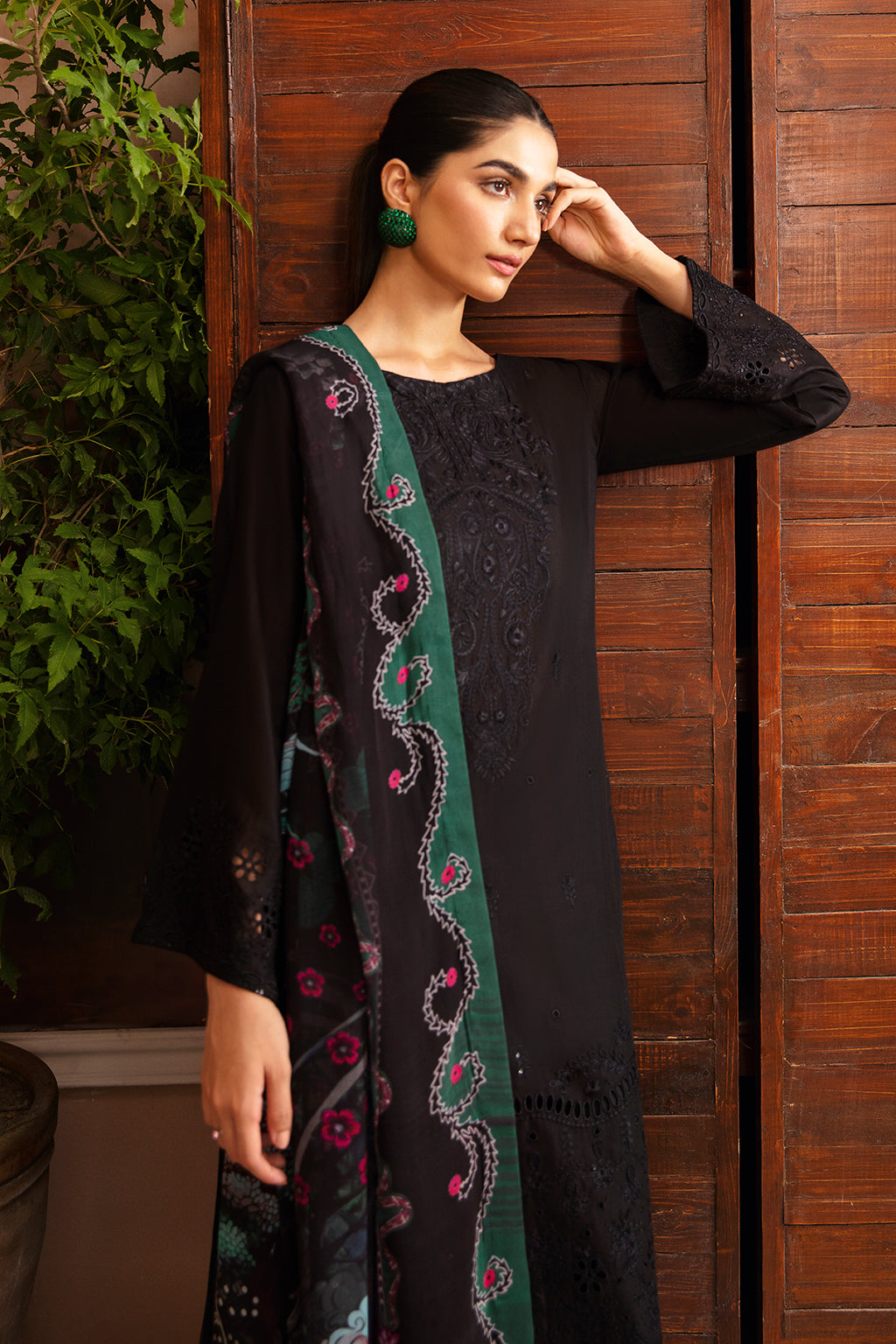 Afsanah | Essentials Lawn | BLACK ORCHID A-05 - Official Afsanah - Agha Fabrics UK