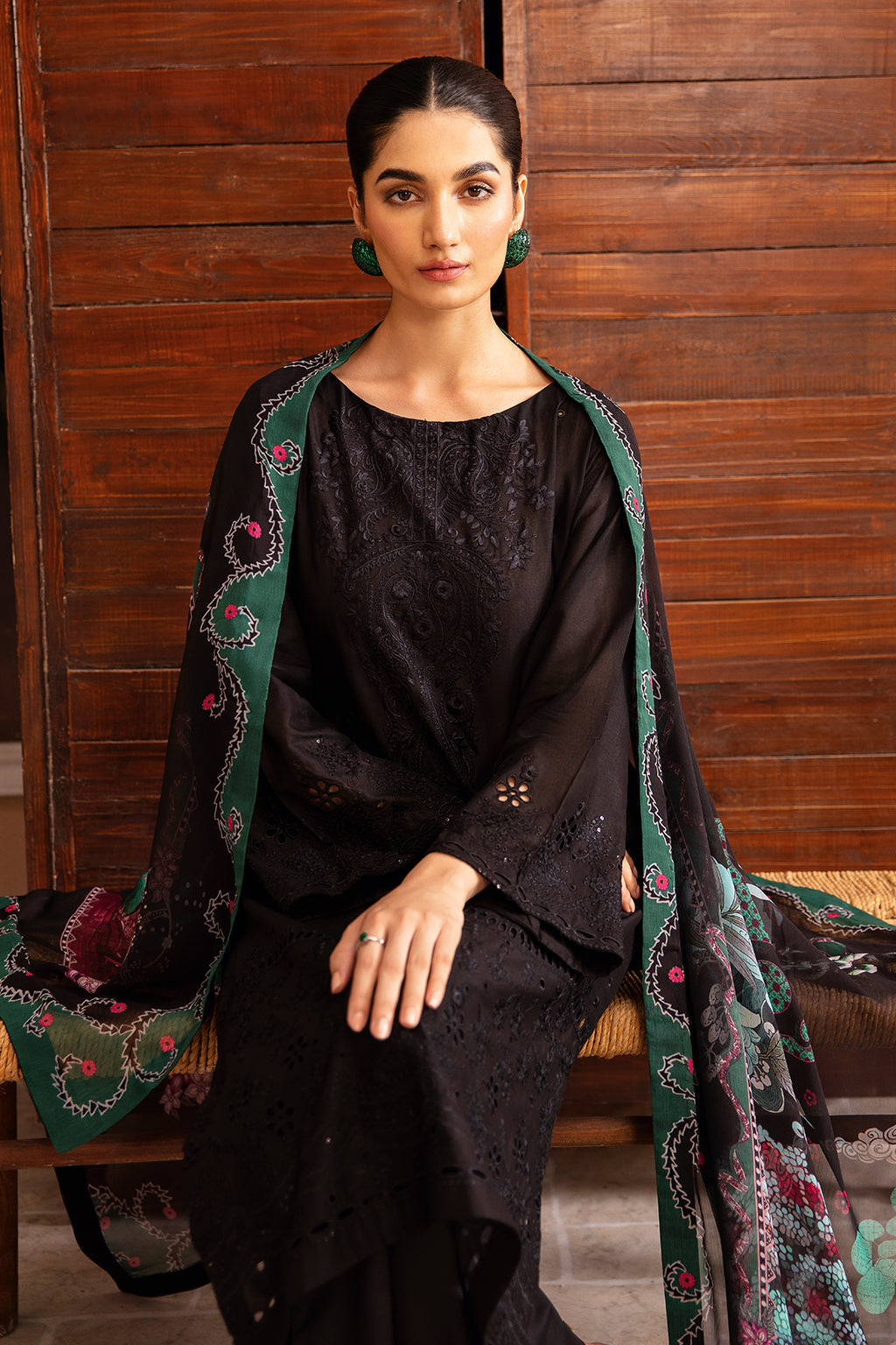 Afsanah | Essentials Lawn | BLACK ORCHID A-05 - Official Afsanah - Agha Fabrics UK