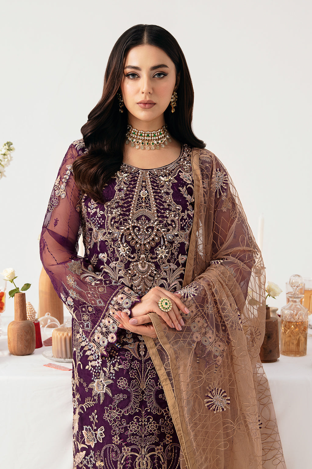 Ramsha | Minhal Organza Collection | M-1109 - Official Ramsha - Agha Fabrics UK