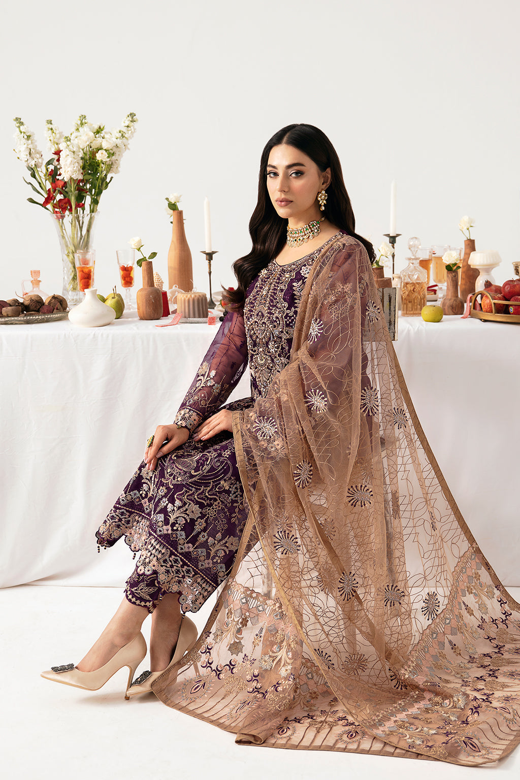 Ramsha | Minhal Organza Collection | M-1109 - Official Ramsha - Agha Fabrics UK