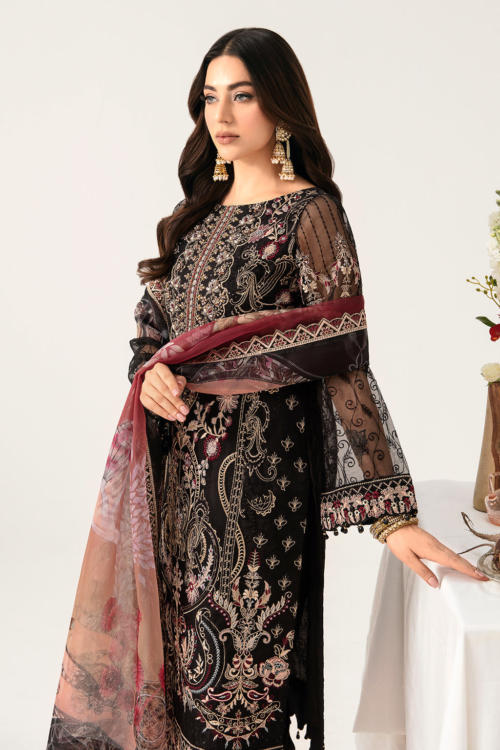 Ramsha | Minhal Organza Collection | M-1105 - Official Ramsha - Agha Fabrics UK