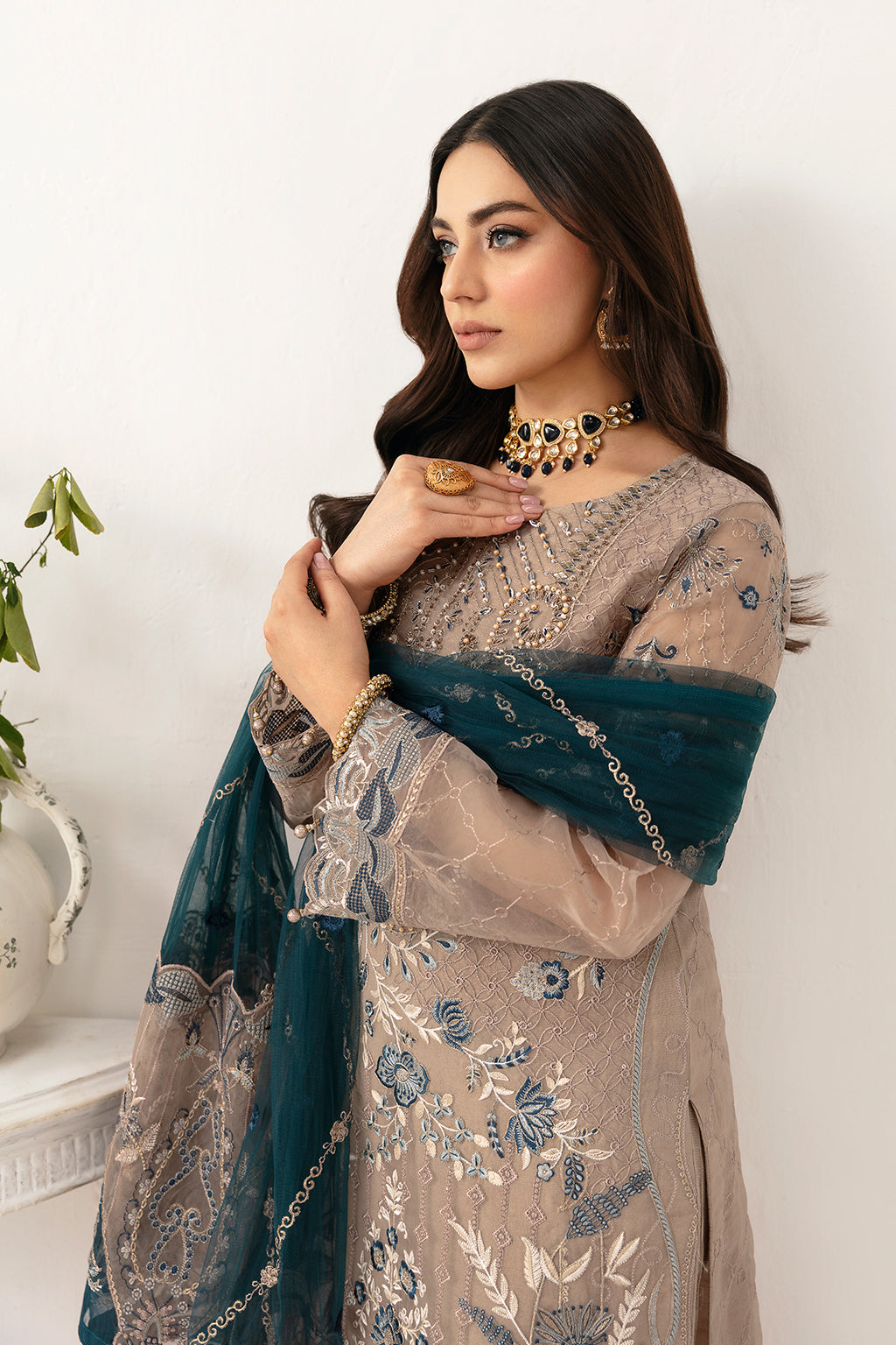 Ramsha | Minhal Organza Collection | M-1106 - Official Ramsha - Agha Fabrics UK