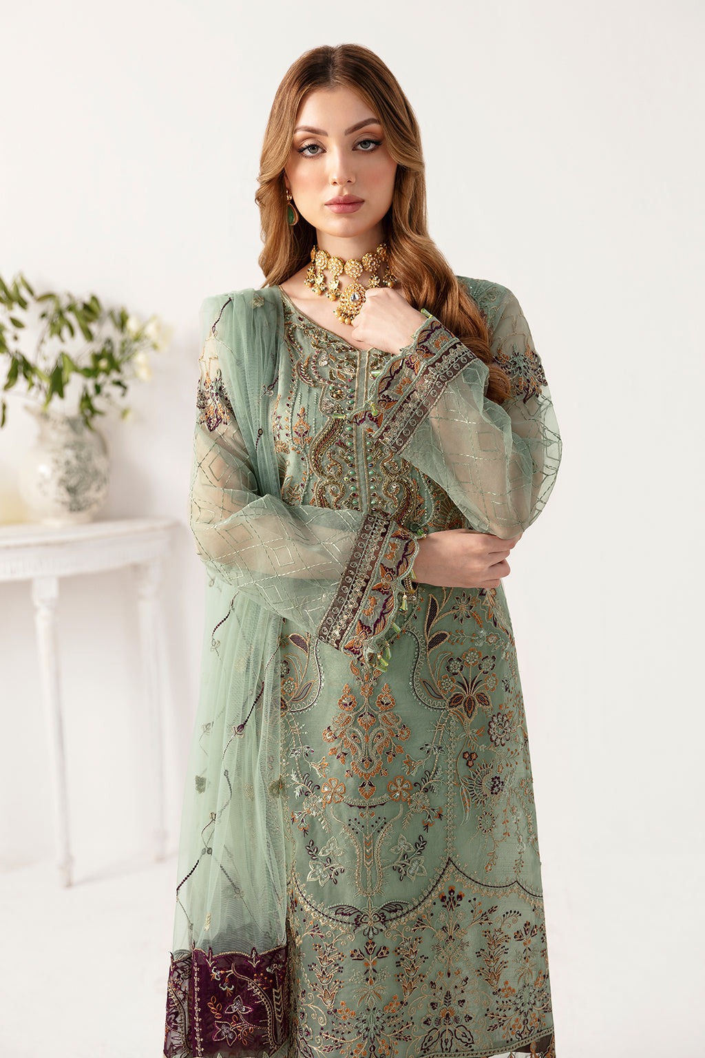 Ramsha | Minhal Organza Collection | M-1108 - Official Ramsha - Agha Fabrics UK
