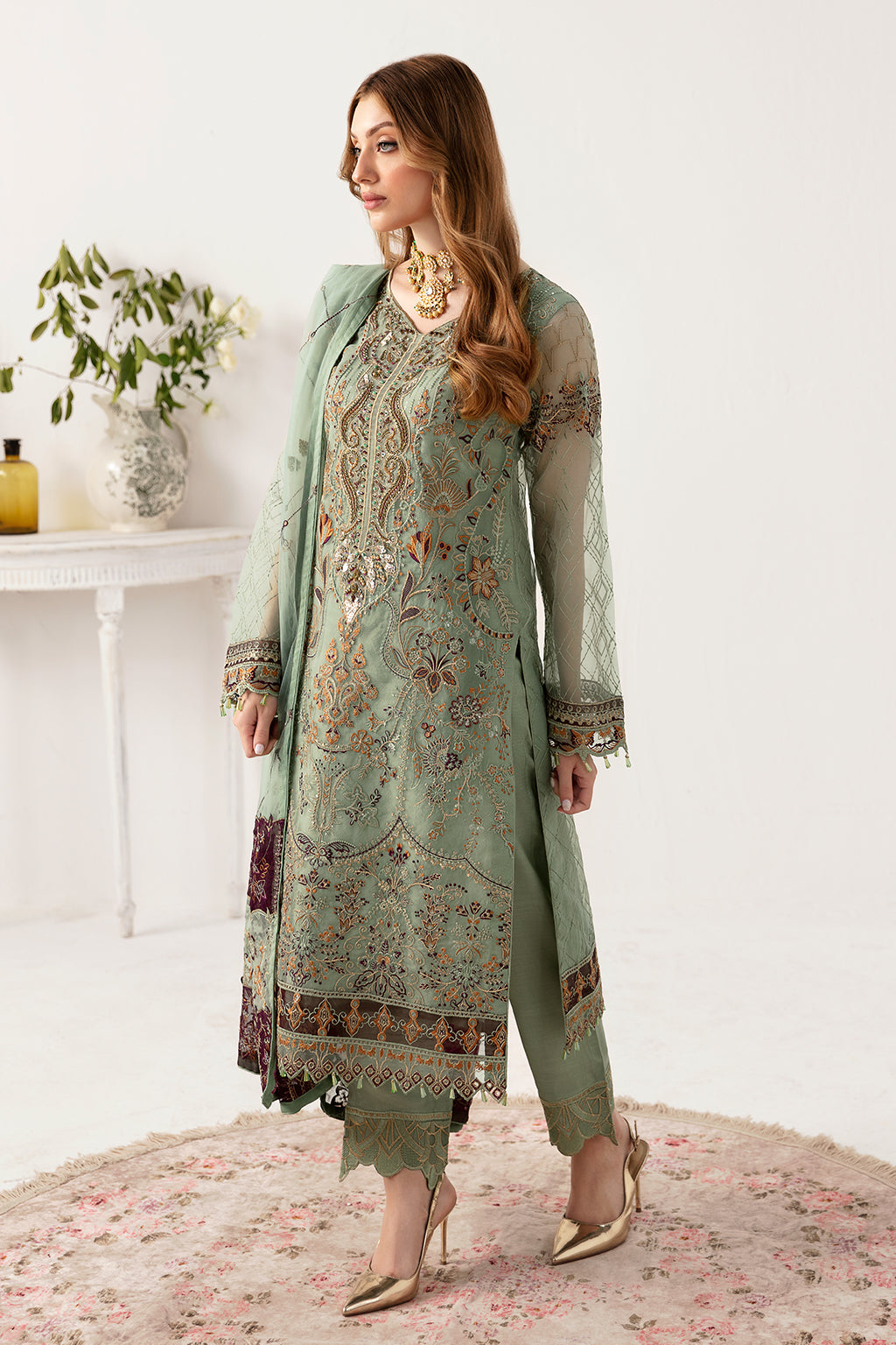 Ramsha | Minhal Organza Collection | M-1108 - Official Ramsha - Agha Fabrics UK