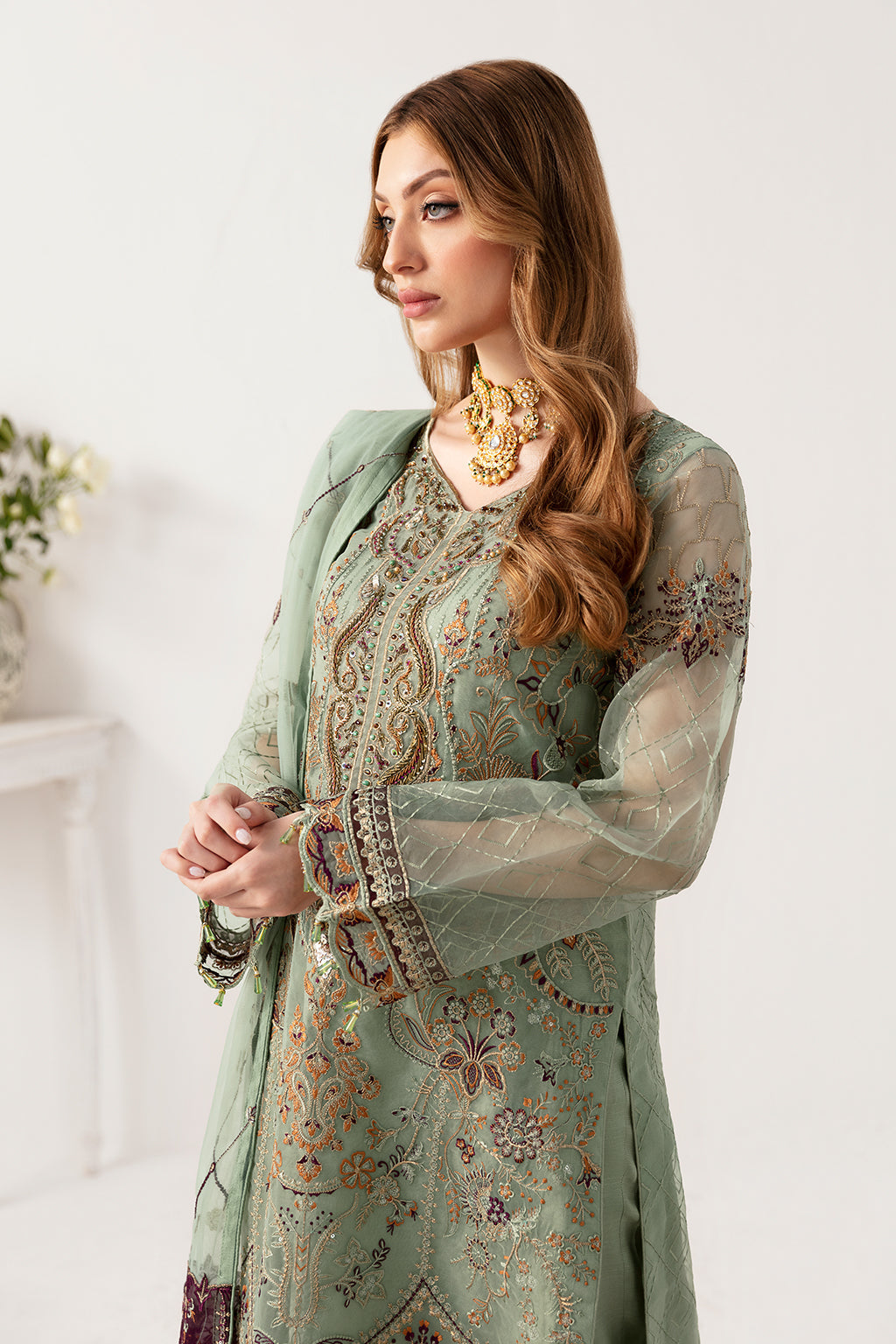 Ramsha | Minhal Organza Collection | M-1108 - Official Ramsha - Agha Fabrics UK