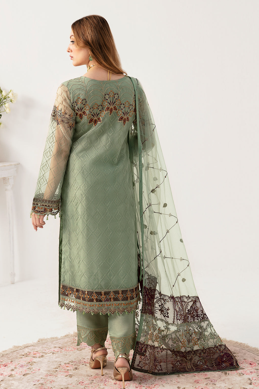 Ramsha | Minhal Organza Collection | M-1108 - Official Ramsha - Agha Fabrics UK