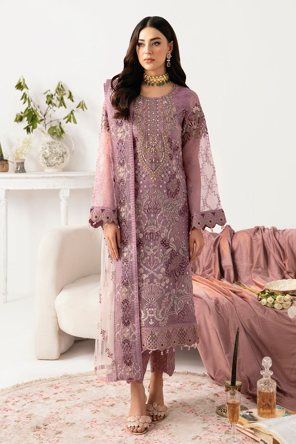 Ramsha | Minhal Organza Collection | M-1107 - Official Ramsha - Agha Fabrics UK