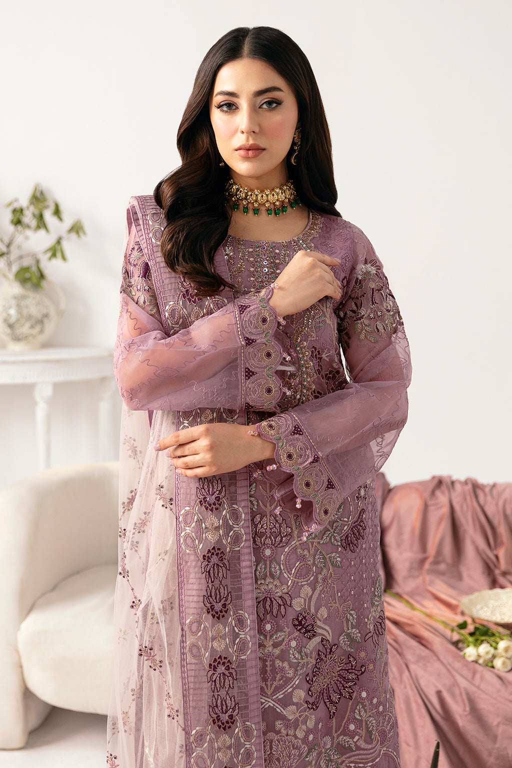 Ramsha | Minhal Organza Collection | M-1107 - Official Ramsha - Agha Fabrics UK