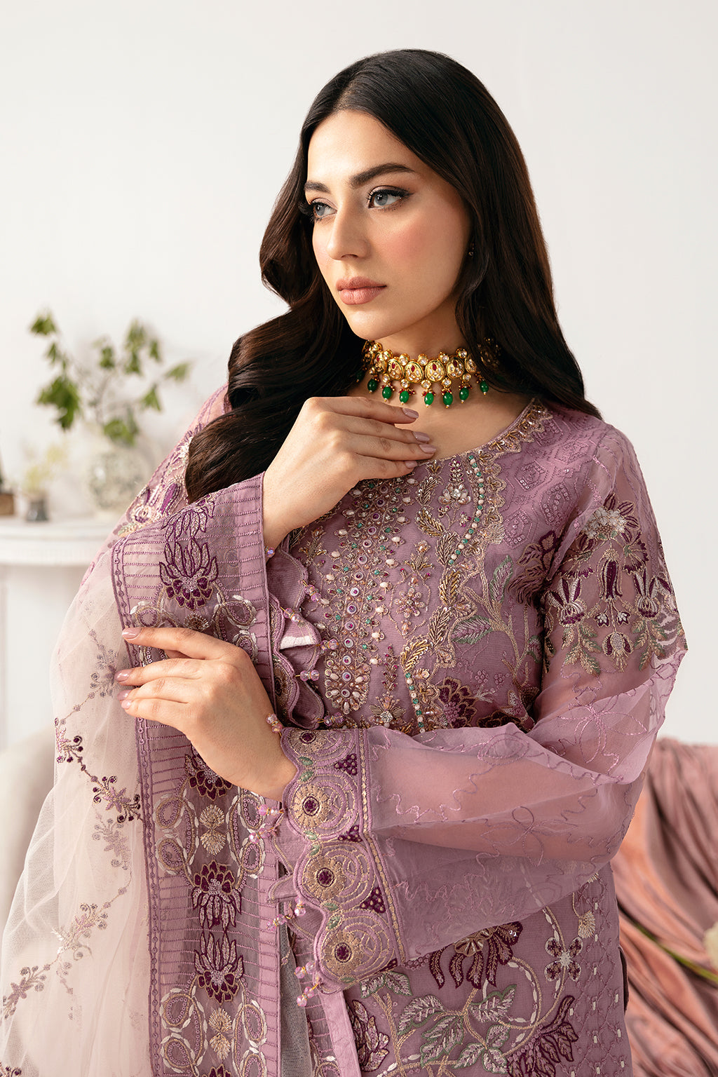 Ramsha | Minhal Organza Collection | M-1107 - Official Ramsha - Agha Fabrics UK