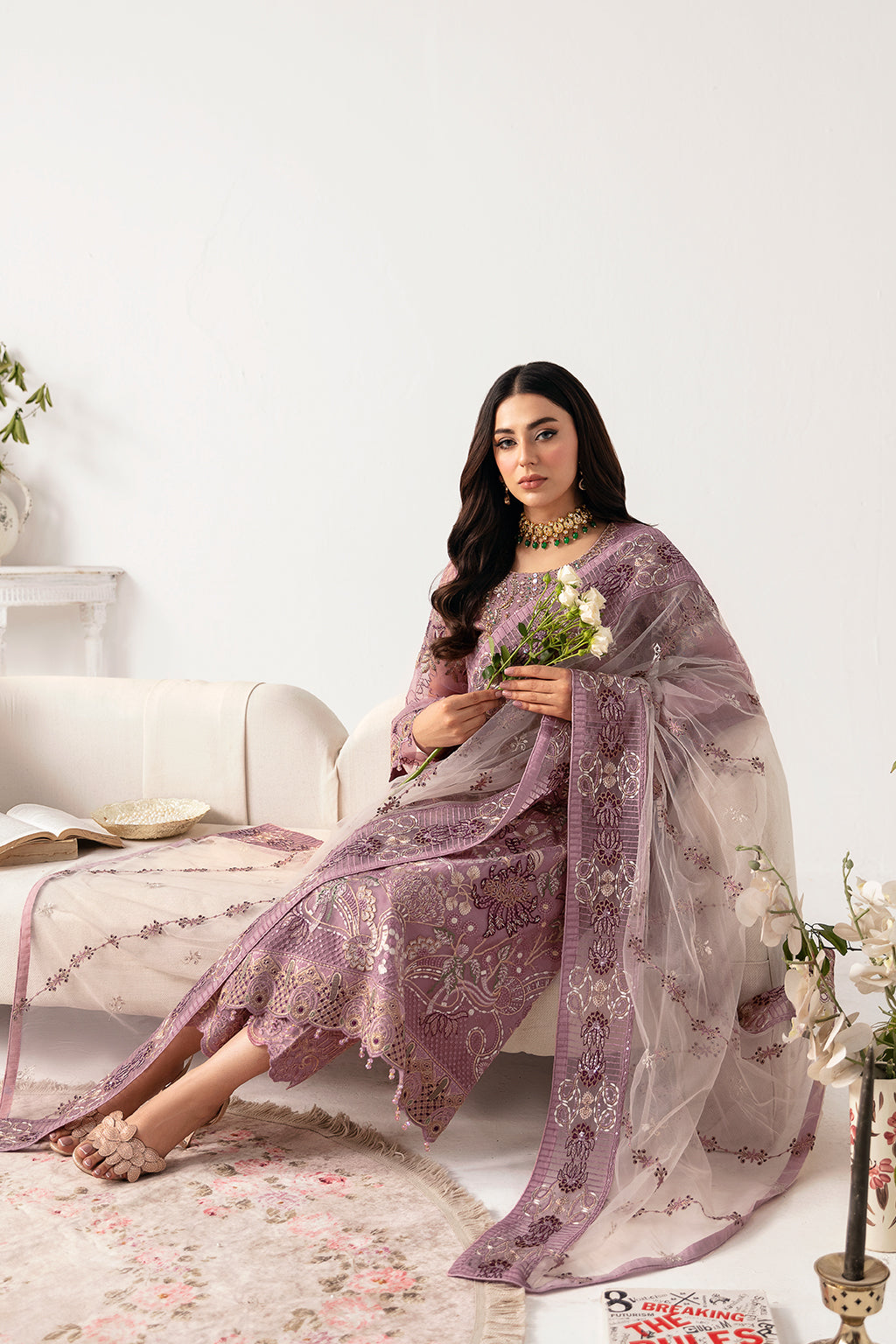 Ramsha | Minhal Organza Collection | M-1107 - Official Ramsha - Agha Fabrics UK