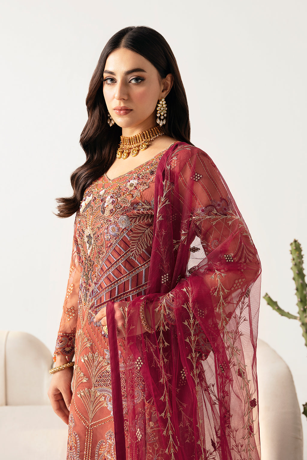 Ramsha | Minhal Organza Collection | M-1103 - Official Ramsha - Agha Fabrics UK
