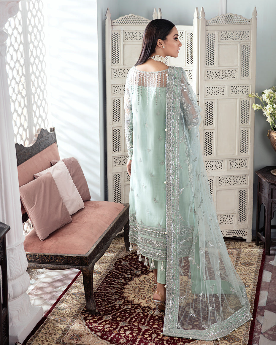 Gulaal | Wedding Formals | Zeba Embroidered Net 3-Piece Suit WS-21 - Official Gulaal - Agha Fabrics UK