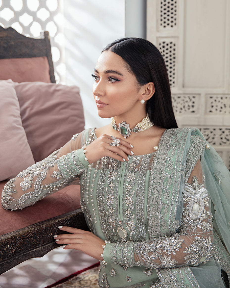 Gulaal | Wedding Formals | Zeba Embroidered Net 3-Piece Suit WS-21 - Official Gulaal - Agha Fabrics UK