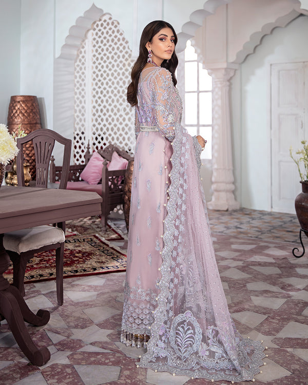 Gulaal | Wedding Formals | NAAZ EMBROIDERED NET 3-PIECE SUIT WS-09 - Official Gulaal - Agha Fabrics UK