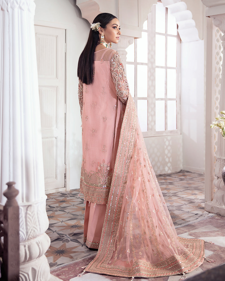 Gulaal | Wedding Formals | ARJUMAND EMBROIDERED NET 3-PIECE SUIT WS-15 - Official Gulaal - Agha Fabrics UK