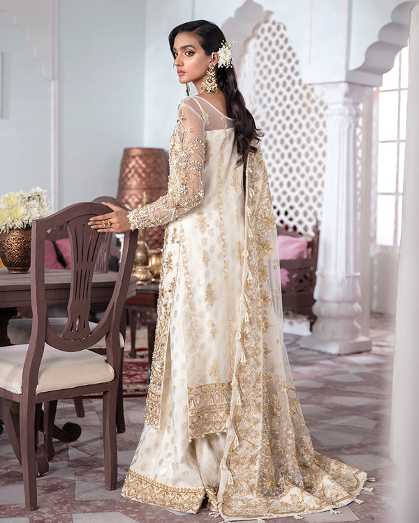 Gulaal | Wedding Formals | Shehnaz Embroidered Net 3-Piece Suit WS-11 - Official Gulaal - Agha Fabrics UK