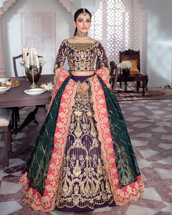 Gulaal | Wedding Formals | KEHKSHAN EMBROIDERED NET 3-PIECE SUIT WS-14 - Official Gulaal - Agha Fabrics UK
