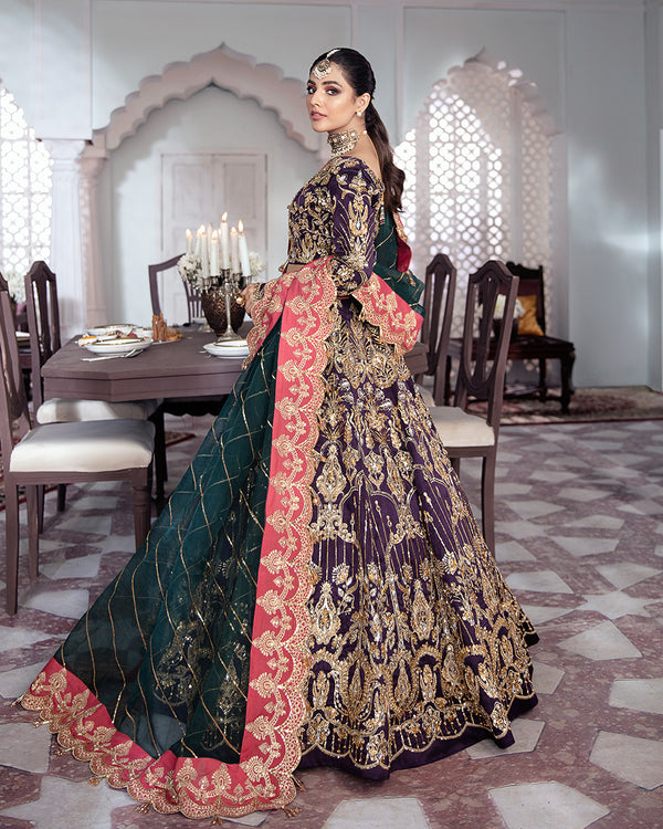 Gulaal | Wedding Formals | KEHKSHAN EMBROIDERED NET 3-PIECE SUIT WS-14 - Official Gulaal - Agha Fabrics UK